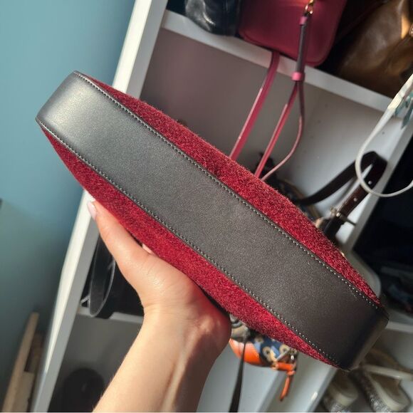 COACH Red Velvet Y2K Soho Hampton Hobo baguette Mini Bag 8142 Vintage - Picture 7 of 13